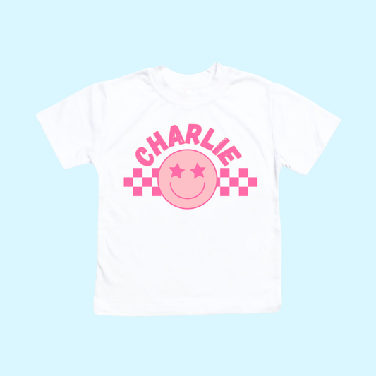 Pink Checkered Smiley