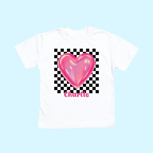 Checkered Pink Heart