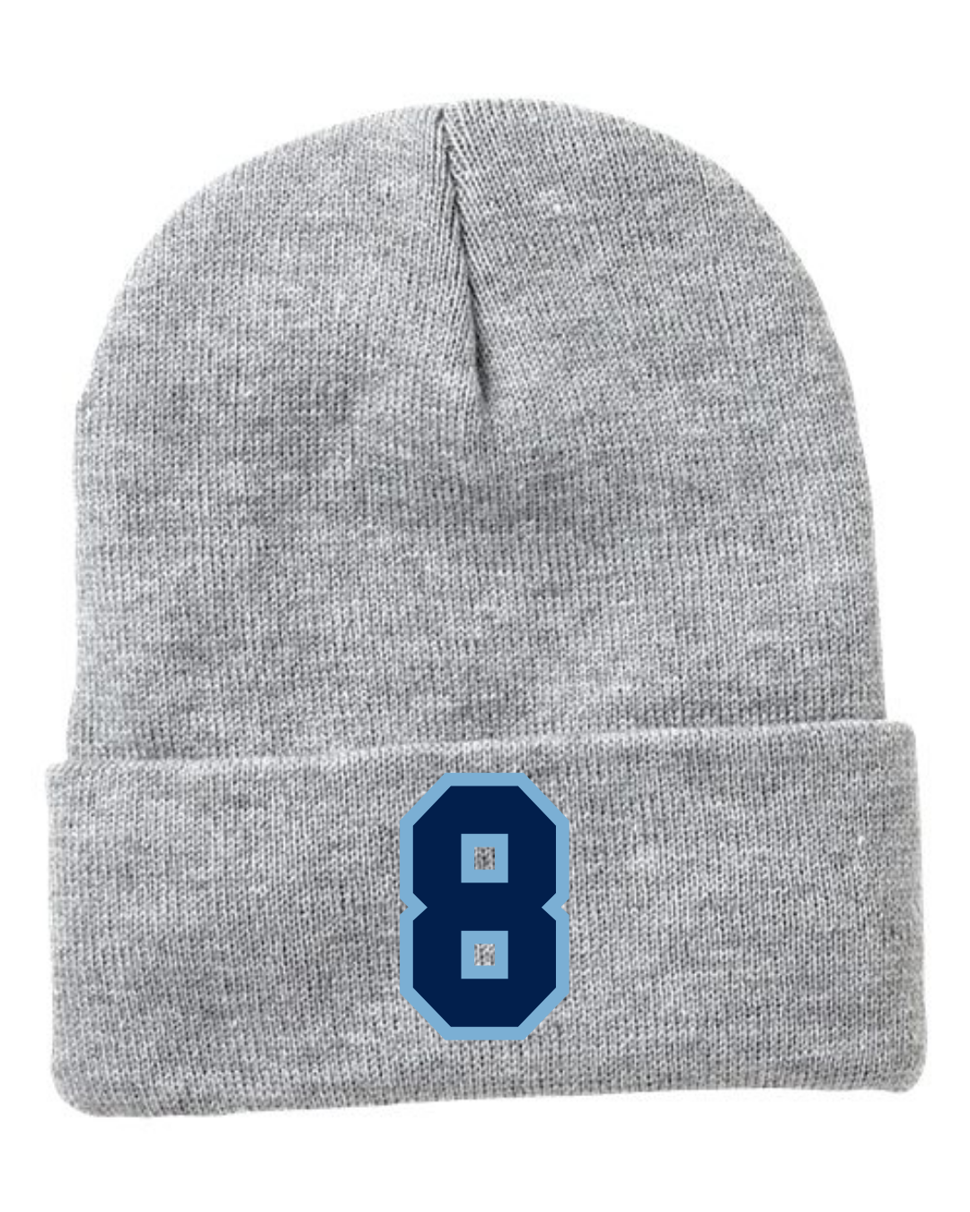 Sherpa Lined Number Beanie - Embroidered