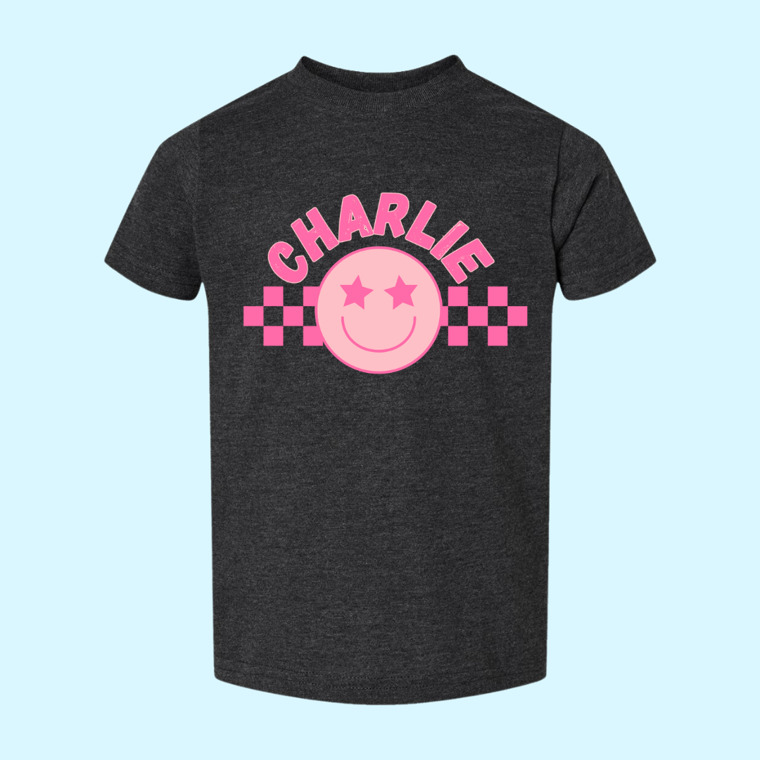 Pink Checkered Smiley