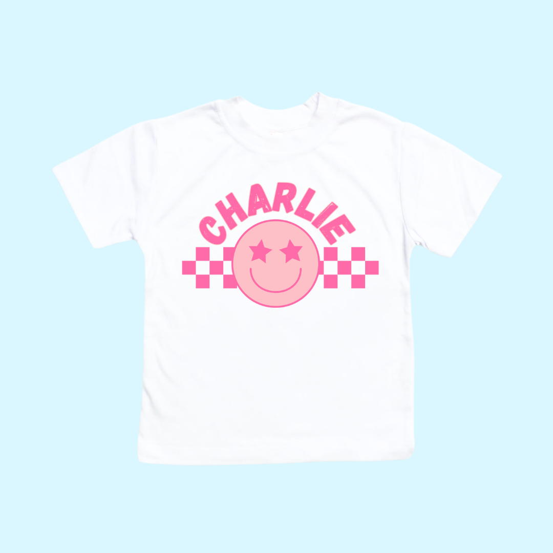 Pink Checkered Smiley