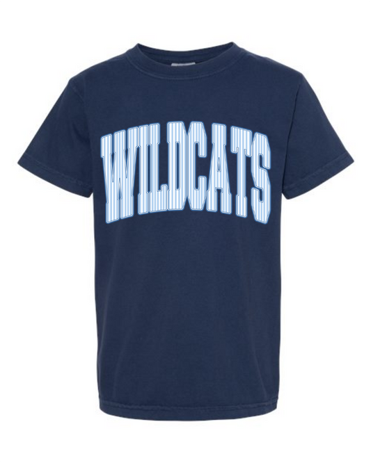 Adult Striped Wildcats Tee