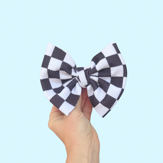 B&W Checkered Bow