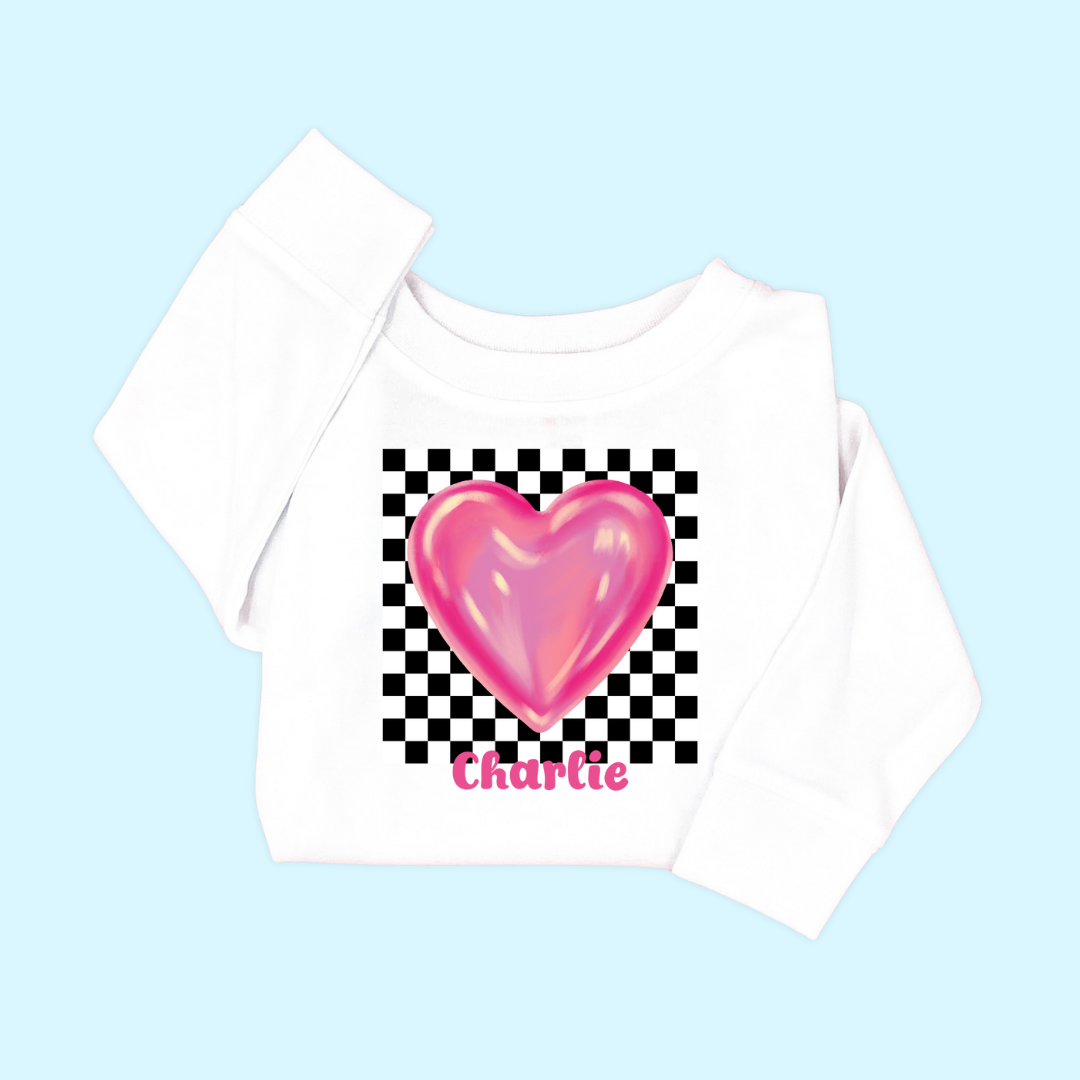 Checkered Pink Heart