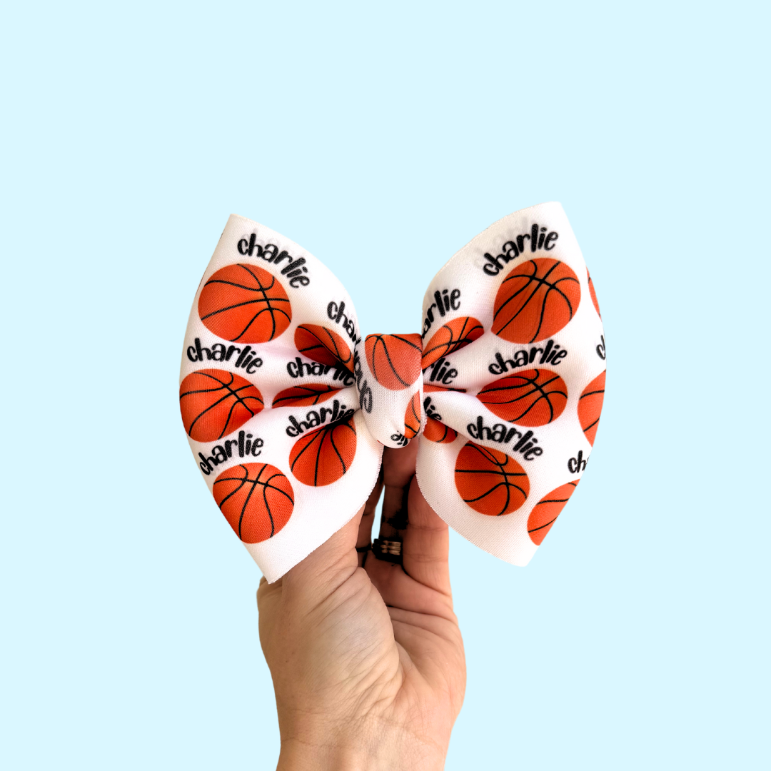 Basketball Name Hair Bow