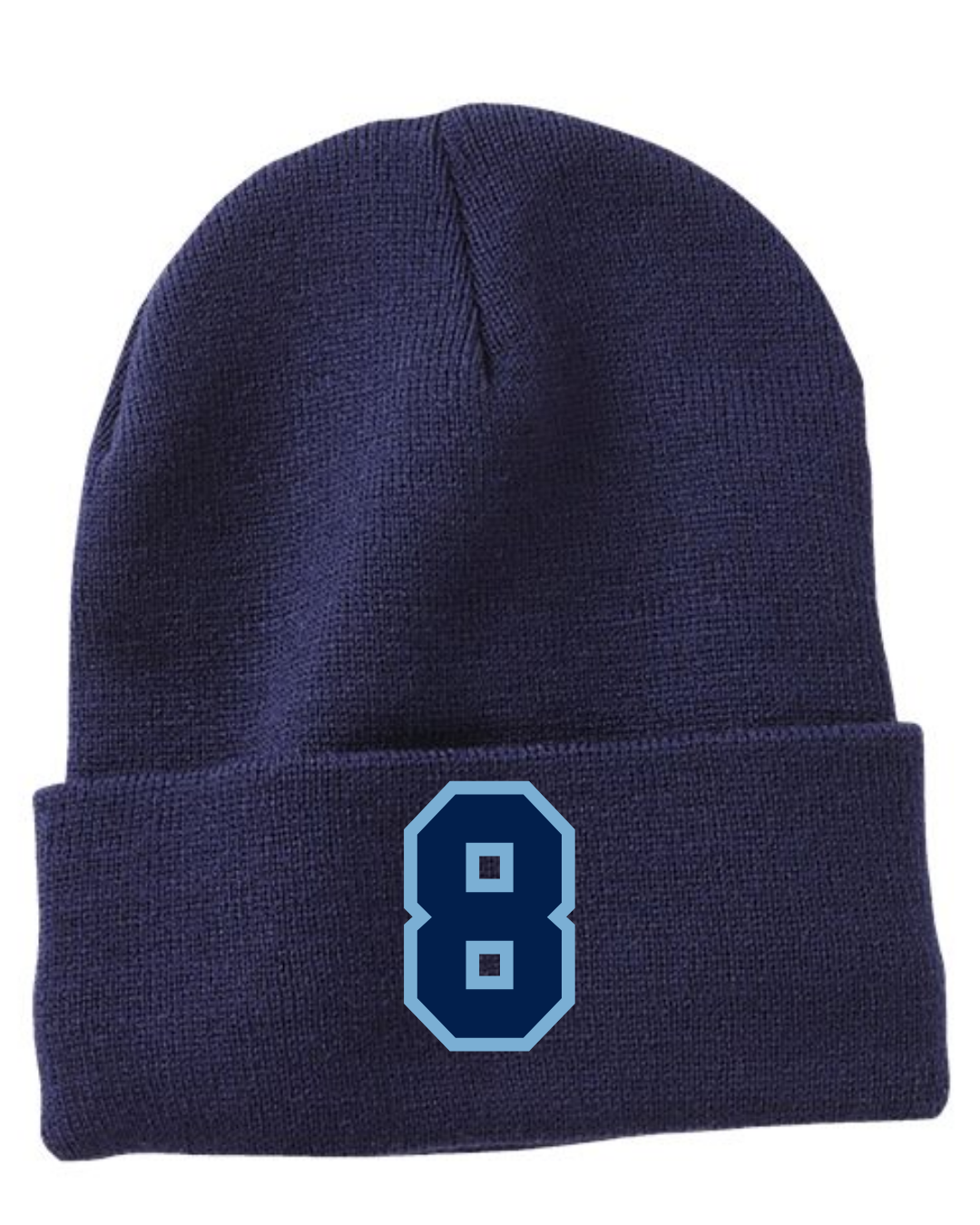 Sherpa Lined Number Beanie - Embroidered