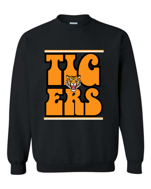 Adult Tigers Stack Crewneck Black